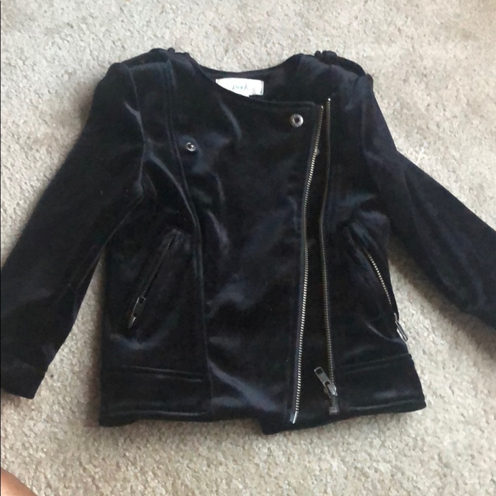 Black Velour Moto Jacket